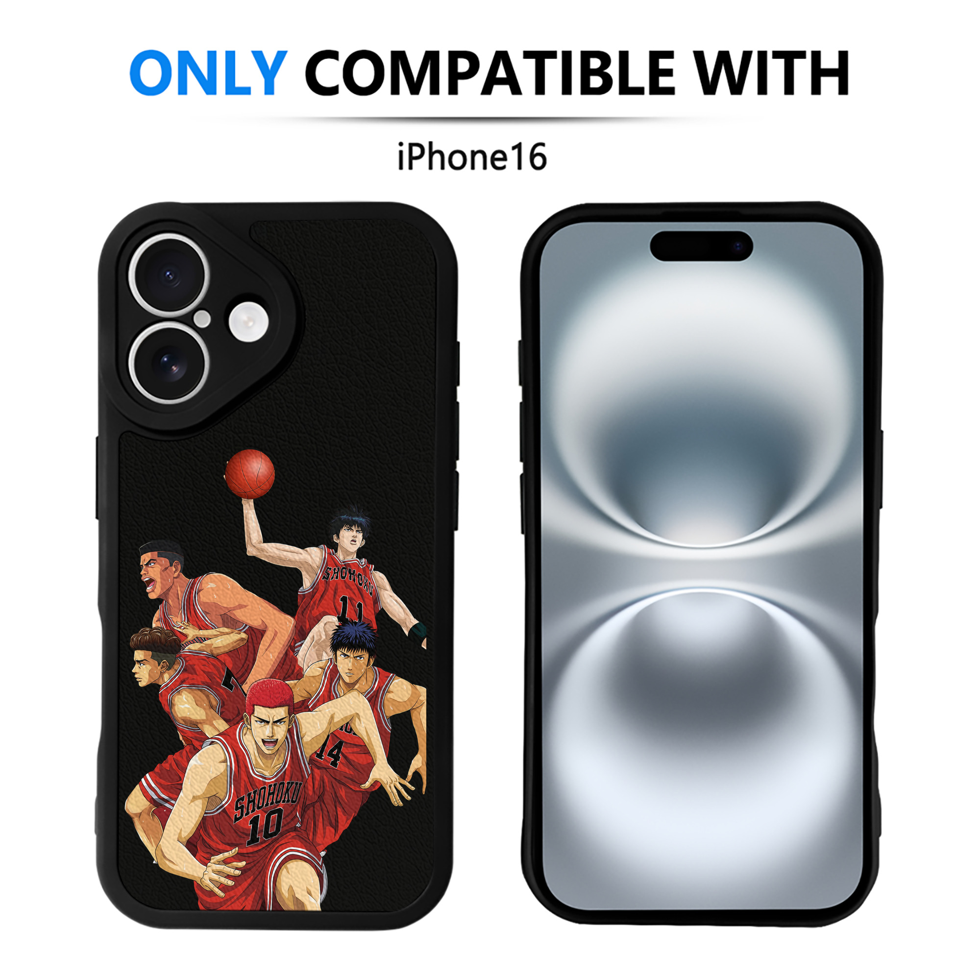 （画像用） SLAM DUNK／スラムダンク 【iPhone 16シリーズ対応】シリコンスマホケース（レザー調） 材質：シリコン